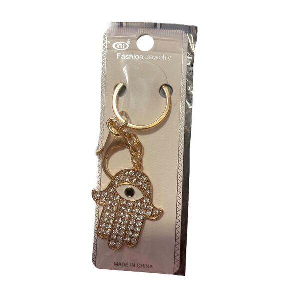 FASHION JEWELRY HAMSA HAND SPARKLE KEY CHAIN - Picture 1 of 1